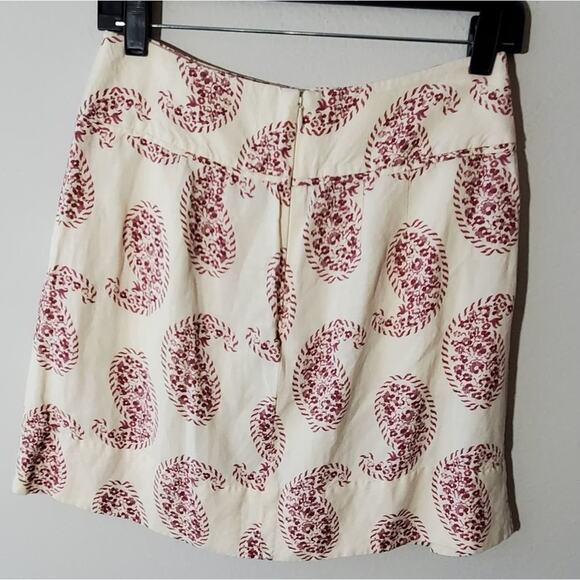 LOFT linen blend paisley skirt size 0 - Picture 2 of 5